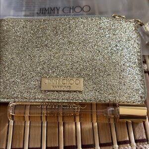 Jimmy Choo Gold Glitter Pouch and Perfume Set